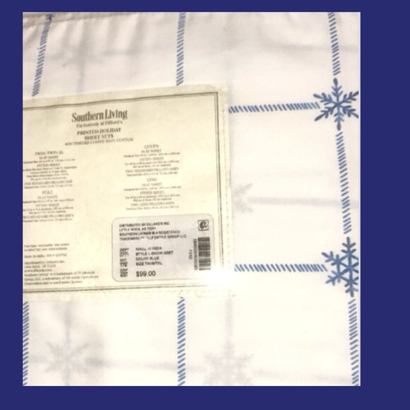 Amazon.com: COTTEBED All Season Snowflakes Twin Size Bedding  Southern Living Christmas Snowflake Sheet Set Twin / Twin XL 400 TC Cotton
